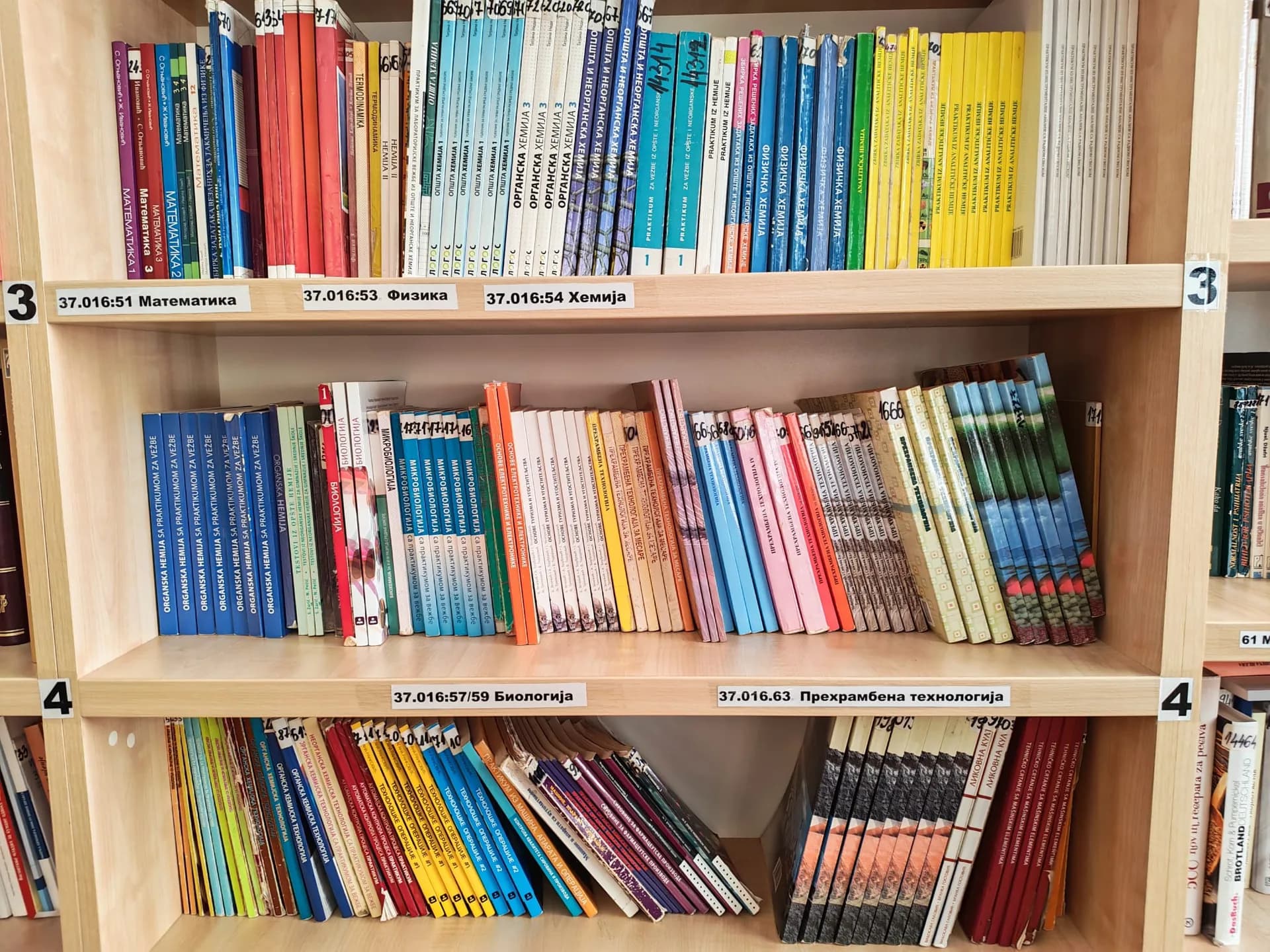 Школска литература - математика, физика, хемија, прехрамбена технологија